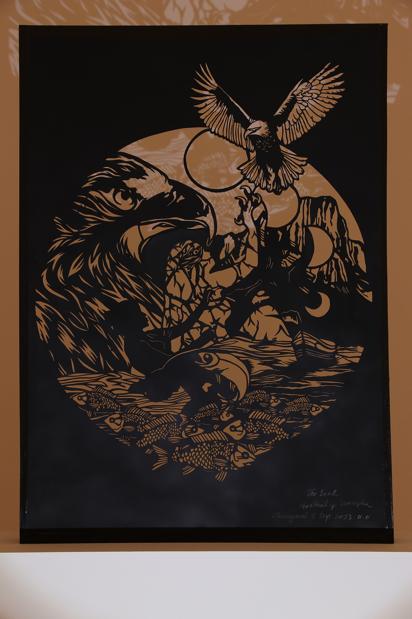 close up artwork with paper cutouts