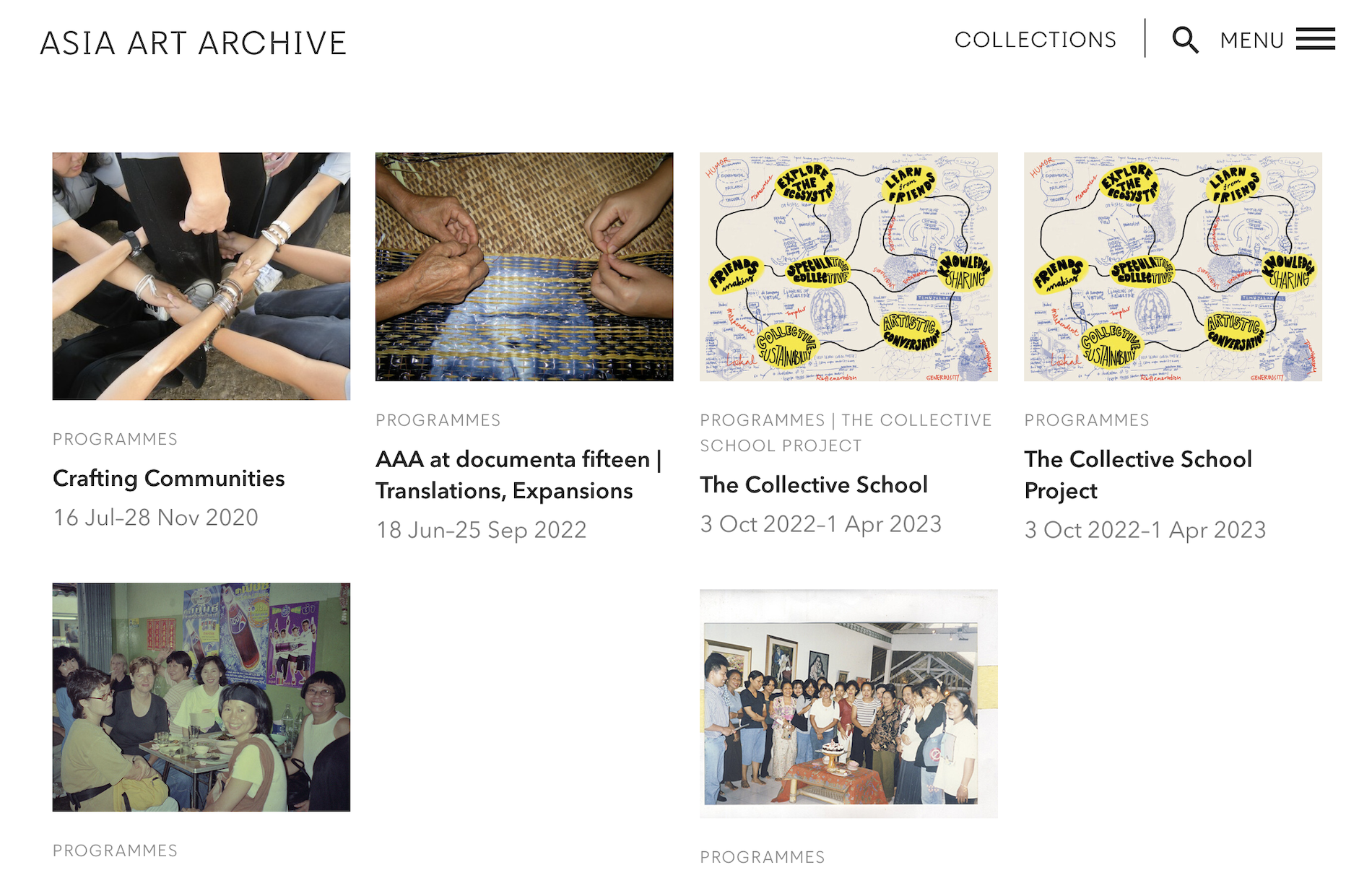 Screenshot of Womanifesto Archive on Asia Art Archive