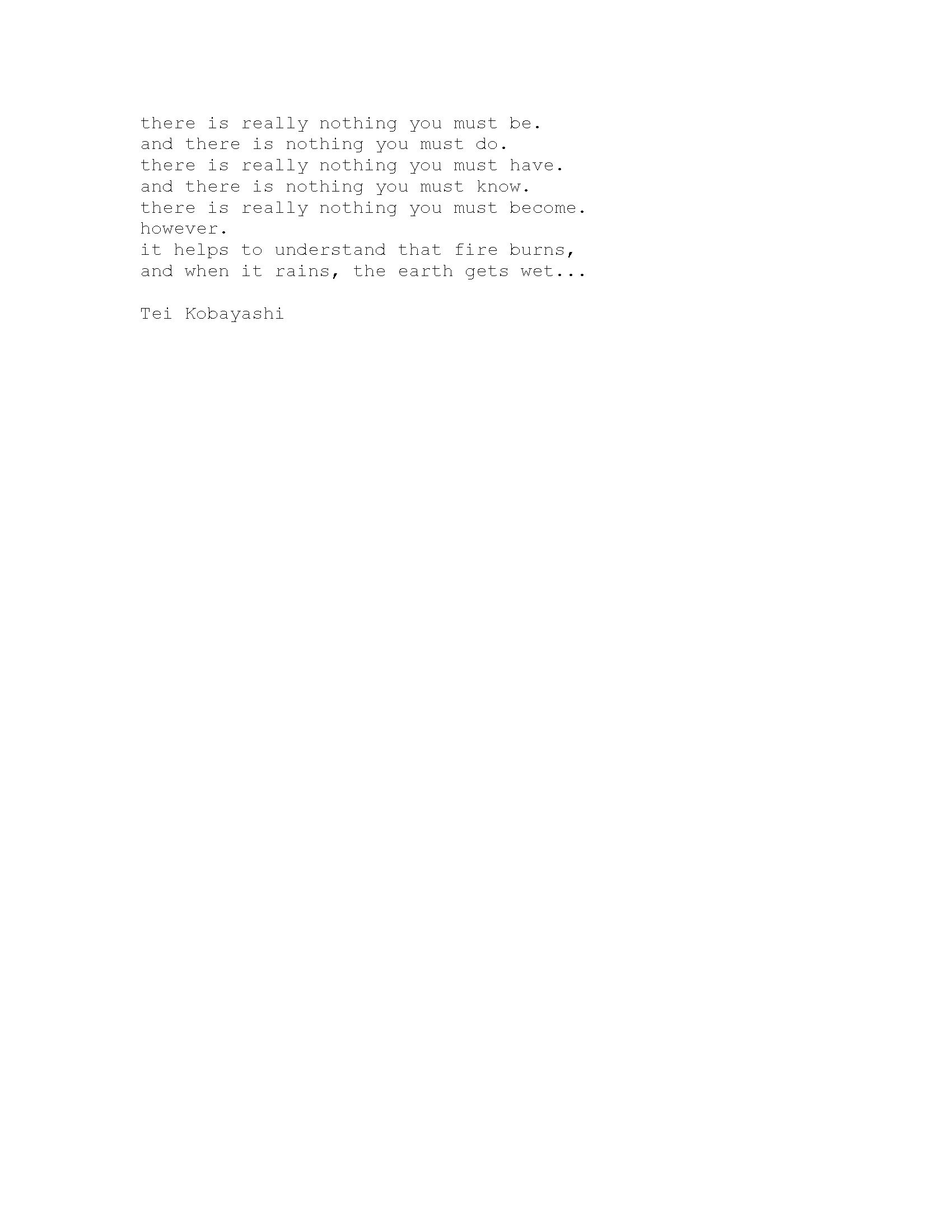 Artist Statement by Tei Kobayashi