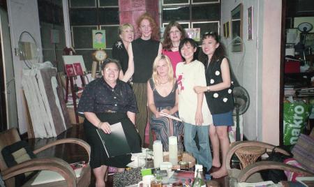 Visit from Inge Brokska, Regine Hellwif Schumid, etc. at Studio Xang (Set of 7 Photographs)