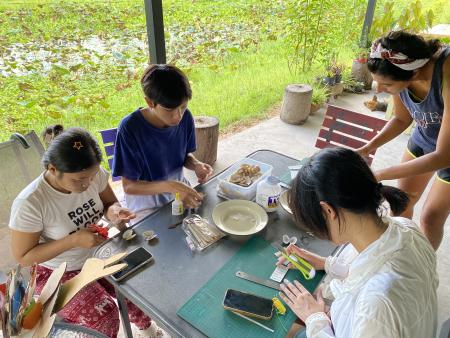 Interns at Open Studio Day &amp; School Workshop at Baan Womanifesto 2025