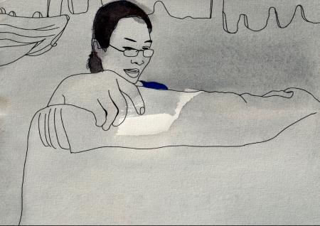 Lena Eriksson Drawing for Womanifesto at Sharjah Biennale_10 fabric_A4